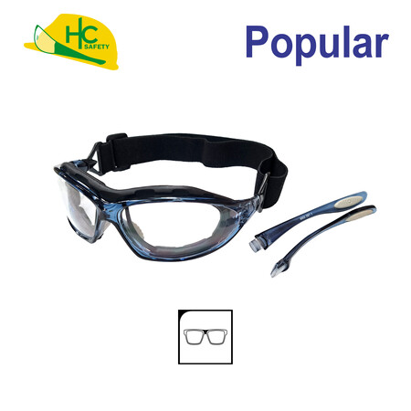 Safety Glasses with Removable Inner Frame Pads - Safety glasses with clear lenses and inner frame cushions